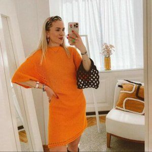 Brand New Crocheted Knit T-Shirt Dress Size Small